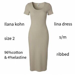 Ilana Kohn, dress, putty color( gray beich), size 2, strechy, cotton